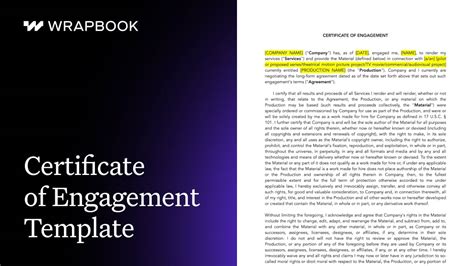 Certificate of Engagement (Pro.